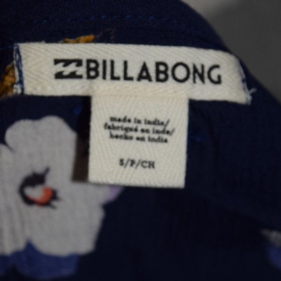 New Billabong Deep Royal & White Floral Ruffled Wrap Dress S (4) - Picture 6 of 8